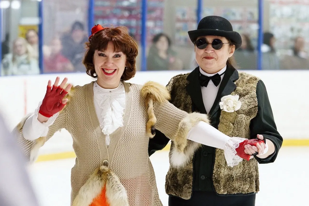 Лиса Алиса и кот Базилио на соревнованиях «Счастливый лед. Зима-2024»